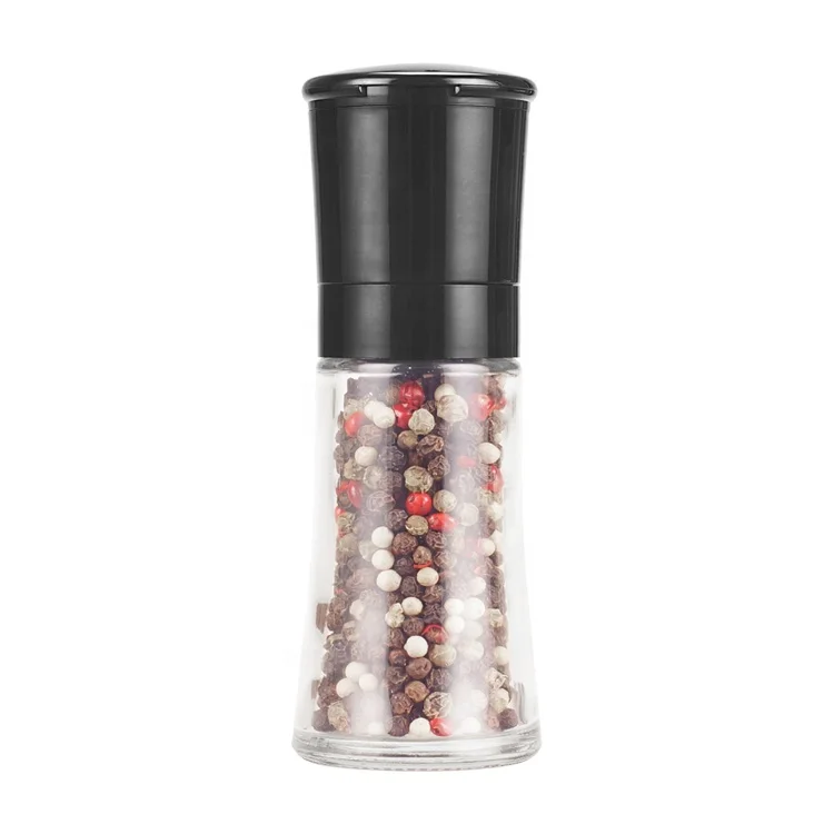 

Hot selling kitchen accessories ABS Ceramic spice Grinder Salt and Pepper Mills with 70ml glass jar