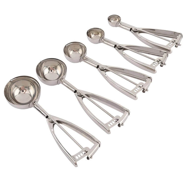 

3pcs Stainless Steel Cookie Scoops and Ice Cream Scoops, Silver