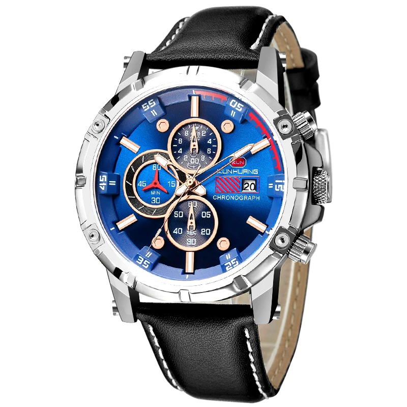 

watches men wrist luxury man's watch Kunhuang 1002 with quartz movement and original battery