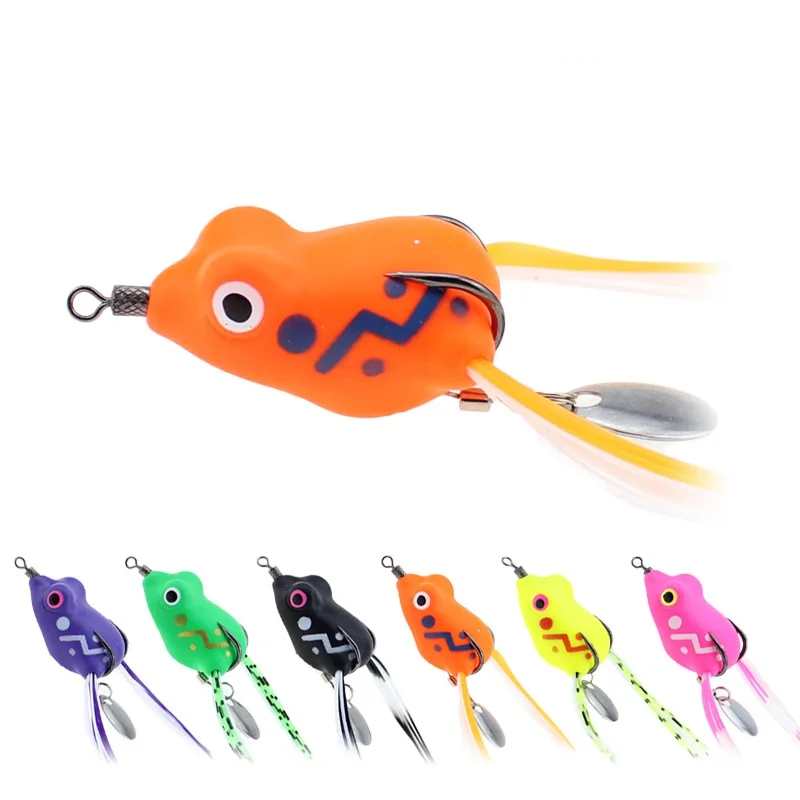 

Soft skirt frog fishing soft lure frog topwater 3.5cm 5gsimulation frog floating bass lure, Various color