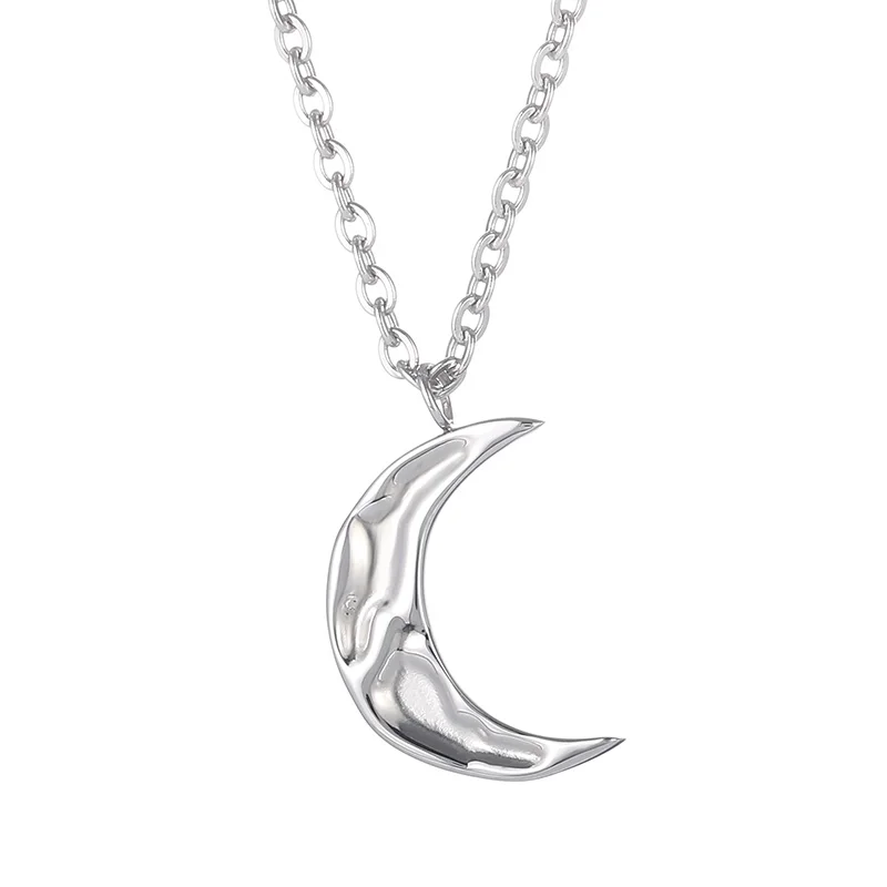 Kalen Romantic 670mm Stainless Steel Necklace With Moon/Stone Charm Pendants for Men&Women