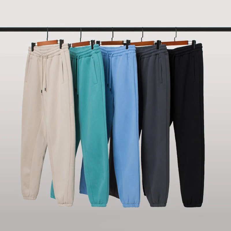 

New Fashion Cotton Thicker Drawstring High Waist Retro Oversized Baggy Sweatpants Fleece Lined Jogger Men Track Pants