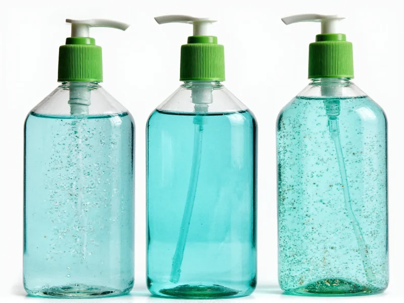 Three glass bottles with natural mouthwash ingredients