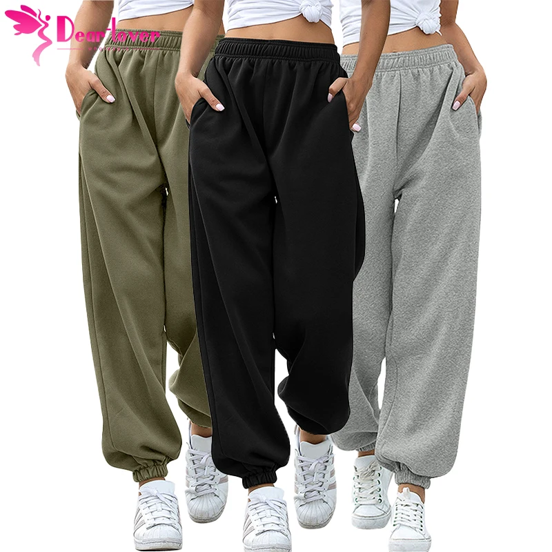 

2021 Wholesale Casual High Waisted Loose Oversized Stack Joggers Women Sweatpants