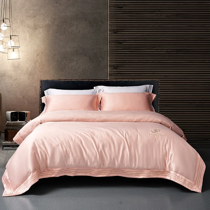 Factory Direct Home Textiles Water Wash 4 Pieces Silk Bedding Set