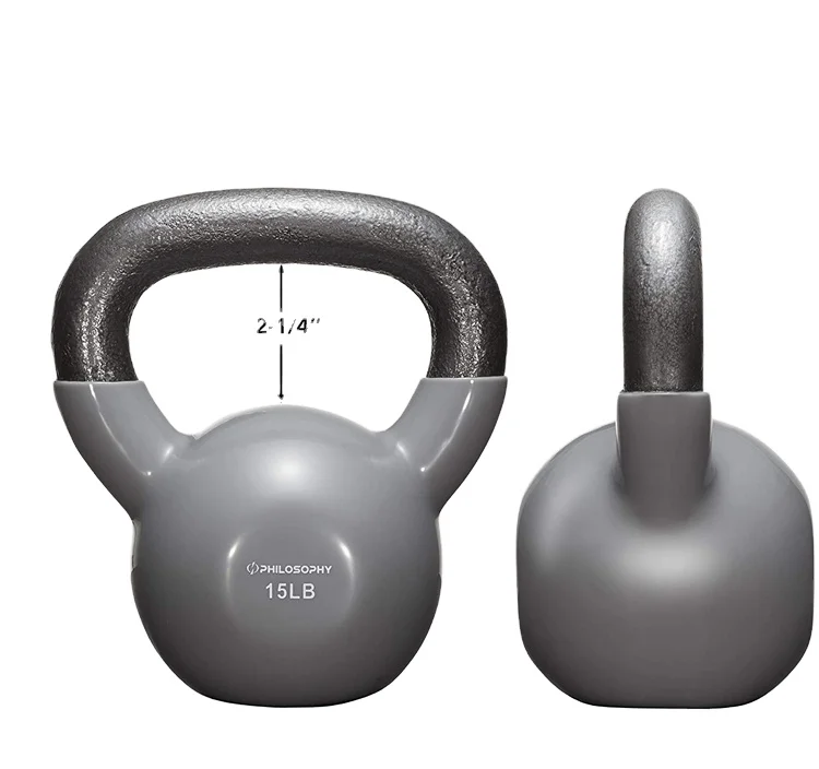 

Real Cheap 35lbs Kettlebell Weight Set Competition Cast Iron Kettle bell, Grey