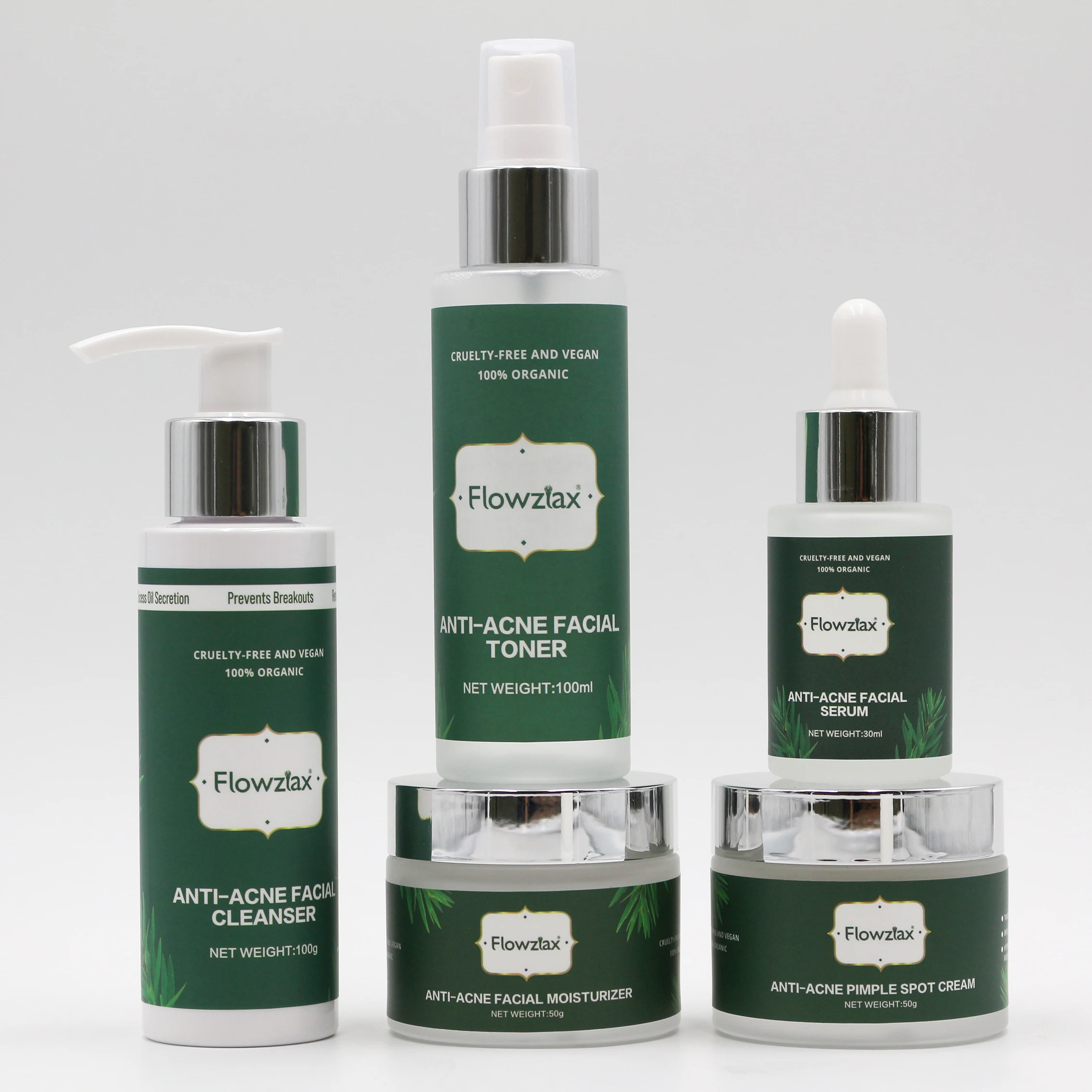 

Professional independent brand organic tea tree oil control skin care set oil control acne moisturizing skin care set