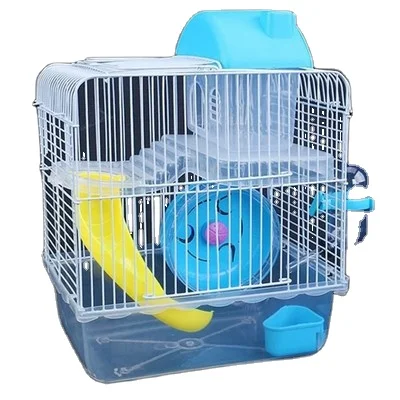 

Factory Price Wholesale Plastic Small Animal Pet Hamster Cage Totoro Rat house cage with indoor, Pink/blue/green/orange/brown