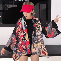 

Wholesale Cardigan bathrobe long sleeve harajuku and wind loose kimono sunscreen clothing