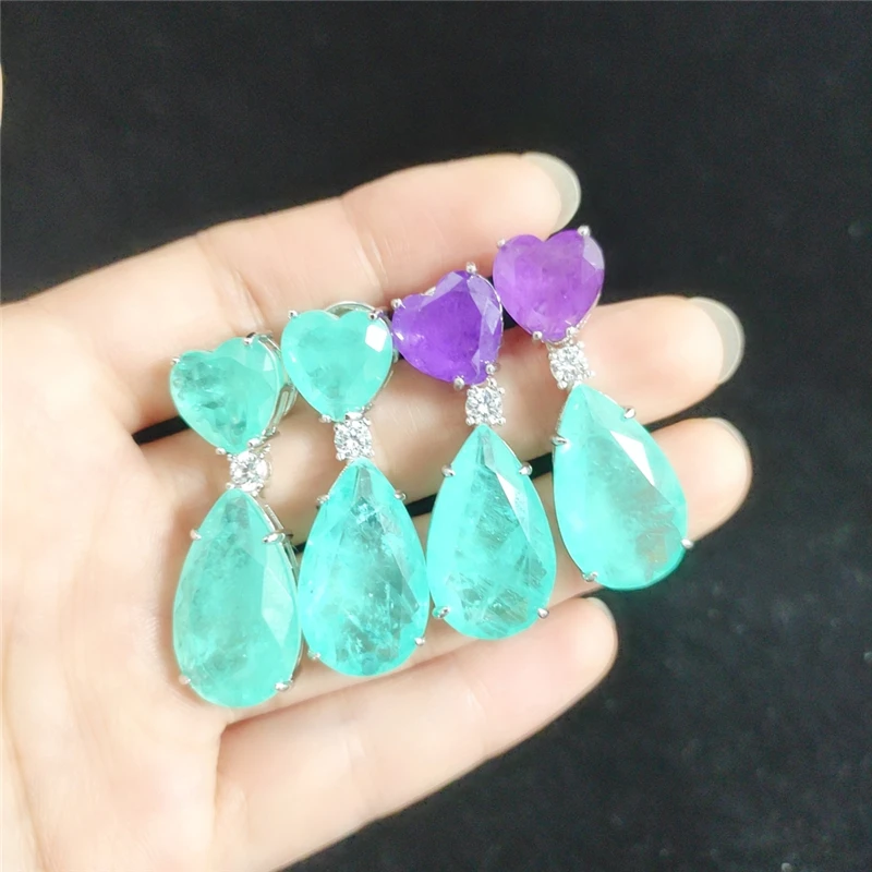 

Brazil Fashion Simple Fusion Jewelry Colorful Brazil Stone Dan Semi Joyeria Statement Earrings Women