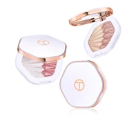 

O.TWO.O 2 In 1 Highlighter Palette Face Illuminator Shimmer Contouring Shell Highlighter Glowing Makeup Pearl White Pink Purple