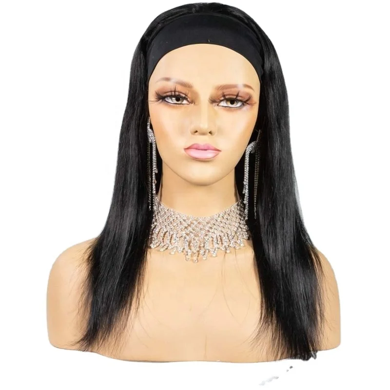 

Free shipping New Arrival fashion 100% virgin unprocessed human hair headband wig for black women