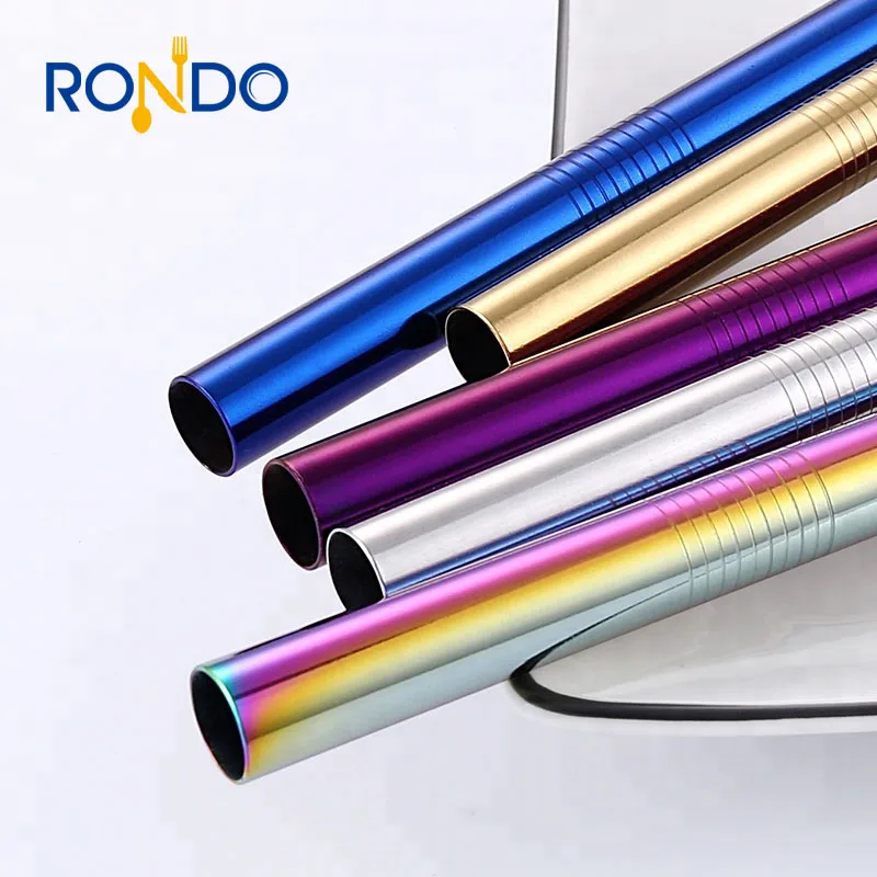 

2021 12MM Eco Friendly Straight Reusable Stainless Steel Drinking Straws Smoothie Straw, Black/sliver/blue/gold/purple/rainbow/rose gold