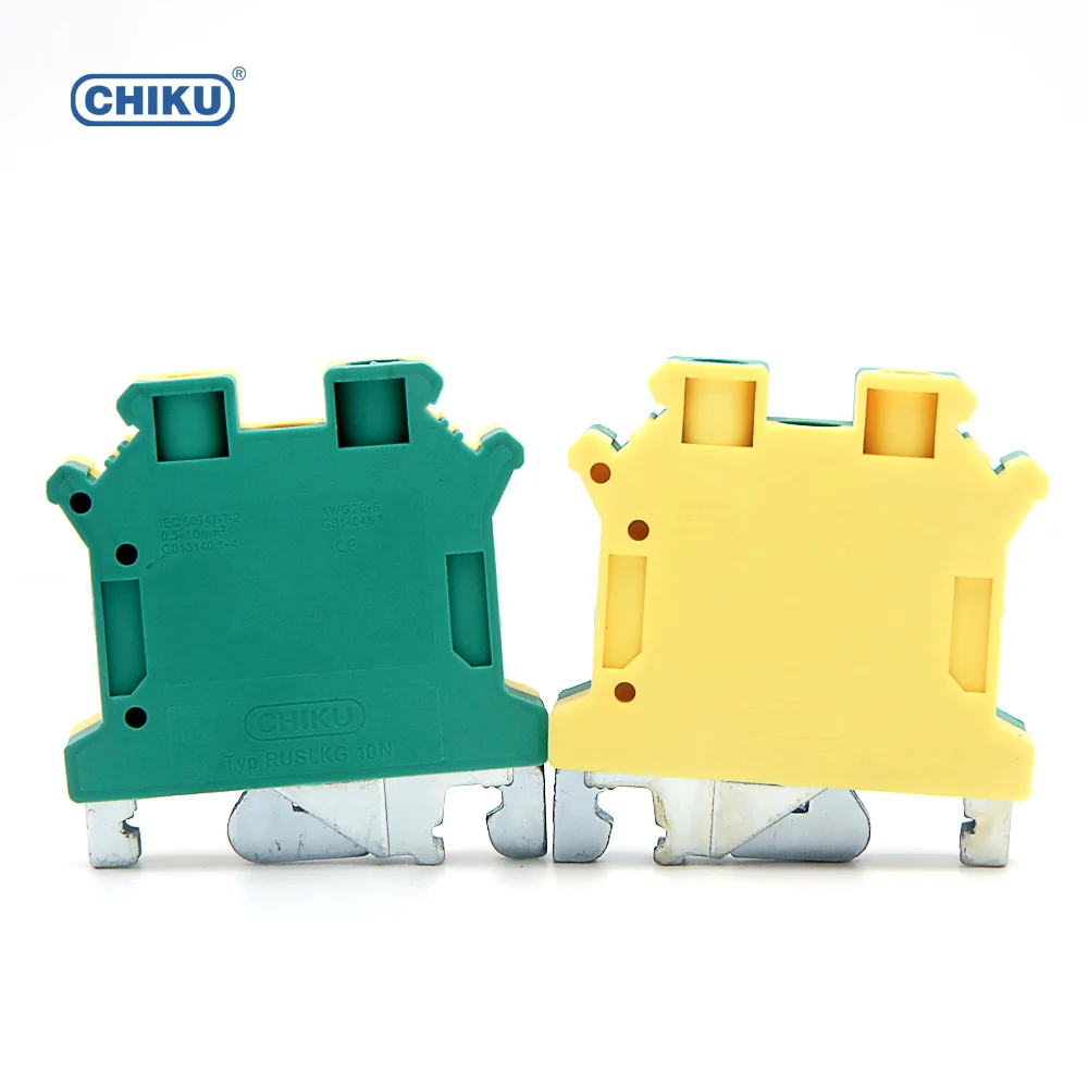 Ruslkg 10 Earth Terminal Block Din Rail Ground Terminal Thickness 10.2