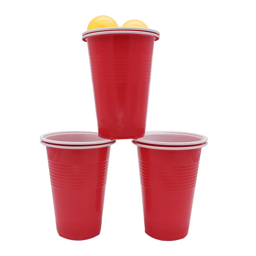 

Beer Pong Set Red Cups 20 Cups 20 Balls Party Reusable Plastic Cups Beer Pong Set