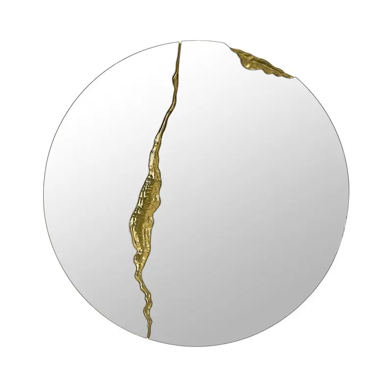 60cm New Dropshipping Gold Modern Art Bathroom Makeup Wall Mirrors Large Luxury Home Decor Luxury House for Wholesale DDP