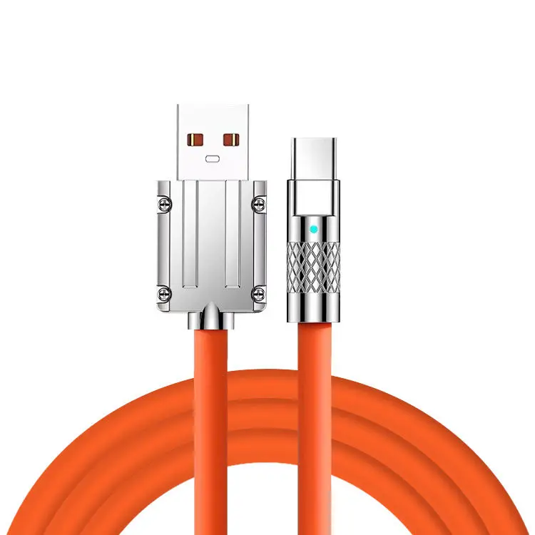 

New 2023 Hot Selling 6A 120W Super Fast Charge USB C Cable Zinc Alloy Data Cable for iPhone for Lightning for Samsung USB Cable