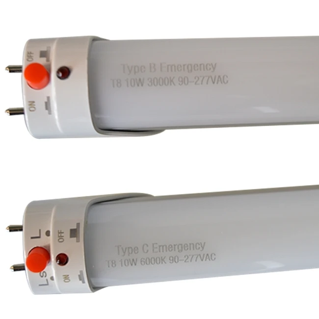 T8 Emergency LED Tube Light 4FT 18w 130lm/w Residential Lighting Internal Driver With Rechargeable Battery Backup Emergency Tube