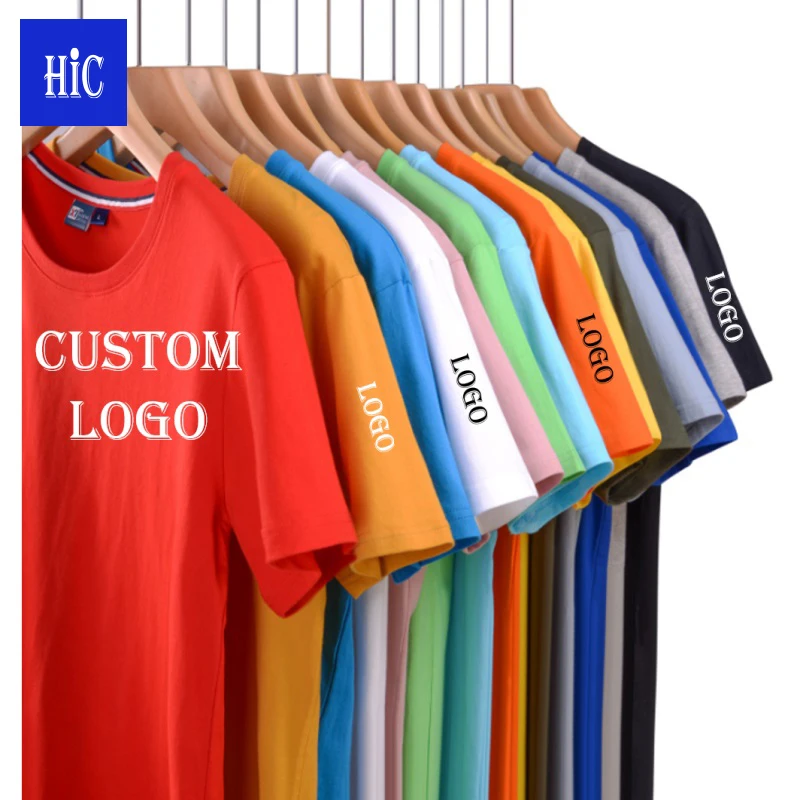 

HIC Wholesale 100% Cotton Printing Logo Tee Shirt Blank Embroidery Unisex Dry-Fit Anti-wrin T Shirts Short-Sleeve O-Neck T-Shirt