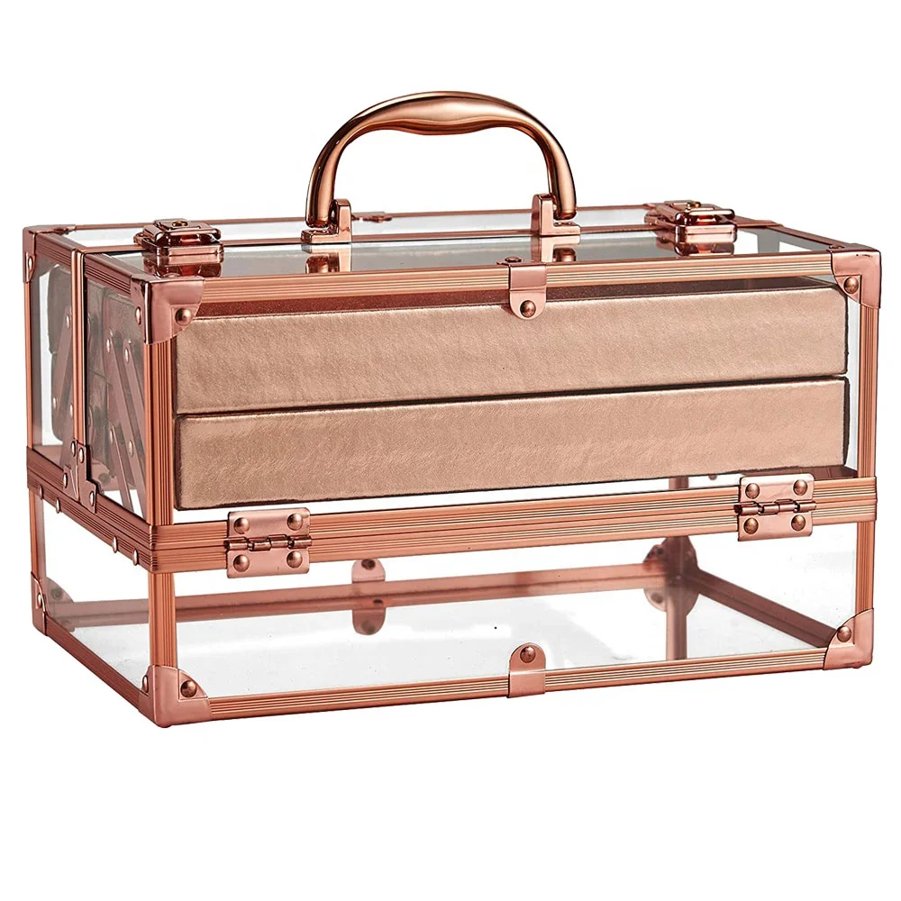 

Rose Makeup Case Gold Cosmetic Red Cases Ruby Full Train Hard Amazon Rolling Box Large Professional Portable Pink Boxes Beauty