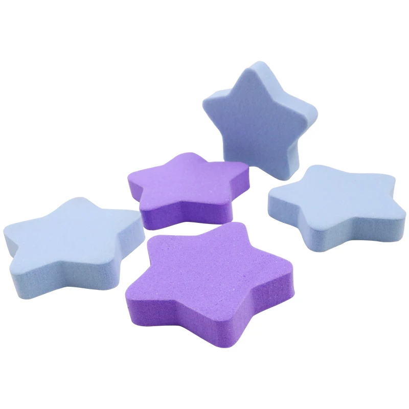 

HZM 1 Pcs single cheap price New Cute Stars Water Diamond Shape Latex free wet dry Natural Soft Sponge Puff Of Makeup Tool, Customized