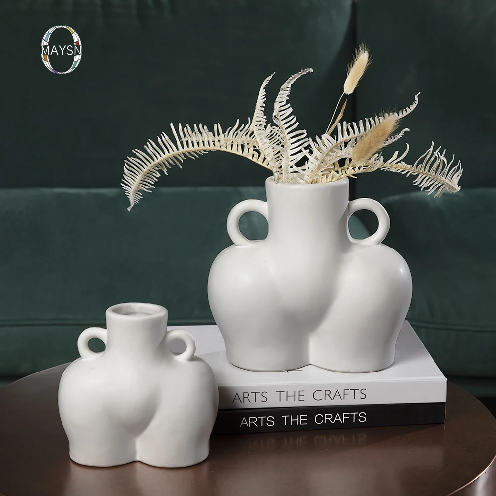 

Ceramic Body White Female Vase Customizable Planter Art Decor Butt Vase Statues Home Decor Porcelain Vases Flower
