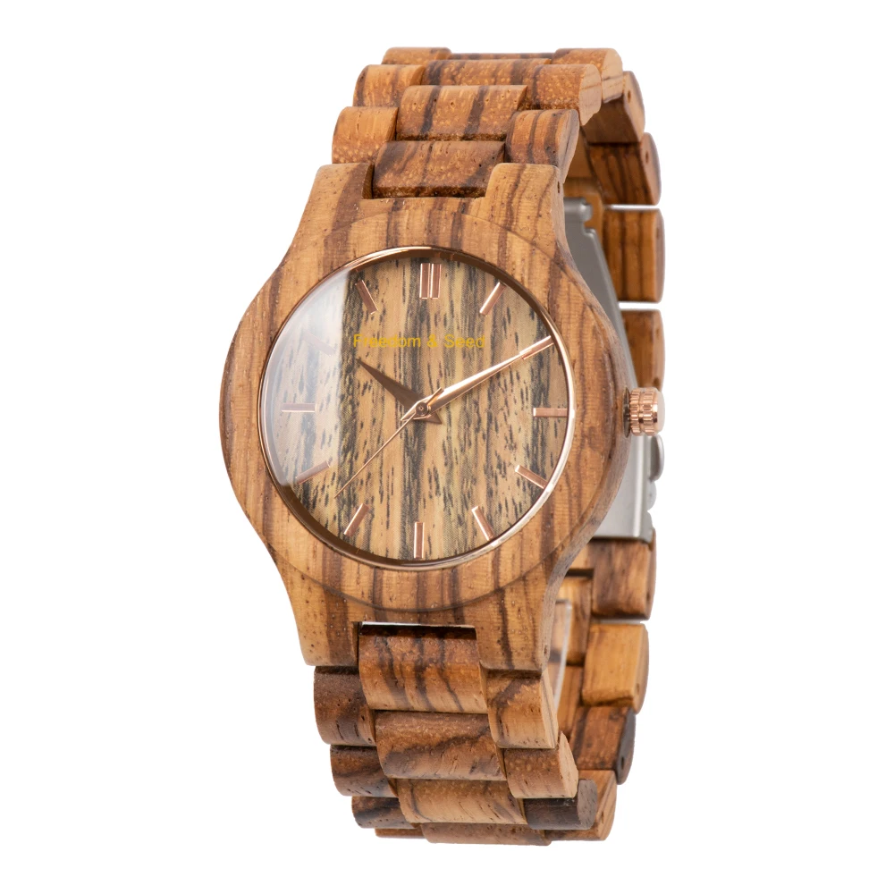 

Top sale luxury men watch natural wood wristwatch Japanese movement quartz watches