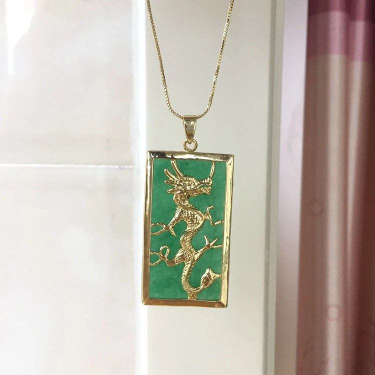 

Jialin jewelry ins fashion women's malaysian jade green dragon pendant necklace wholesale