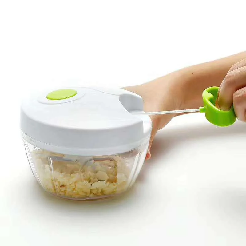 

Multi-function Hand-pull Portable Manual Stirrer Vegetables Onion Cutter Food Masher Garlic Chopper, Green