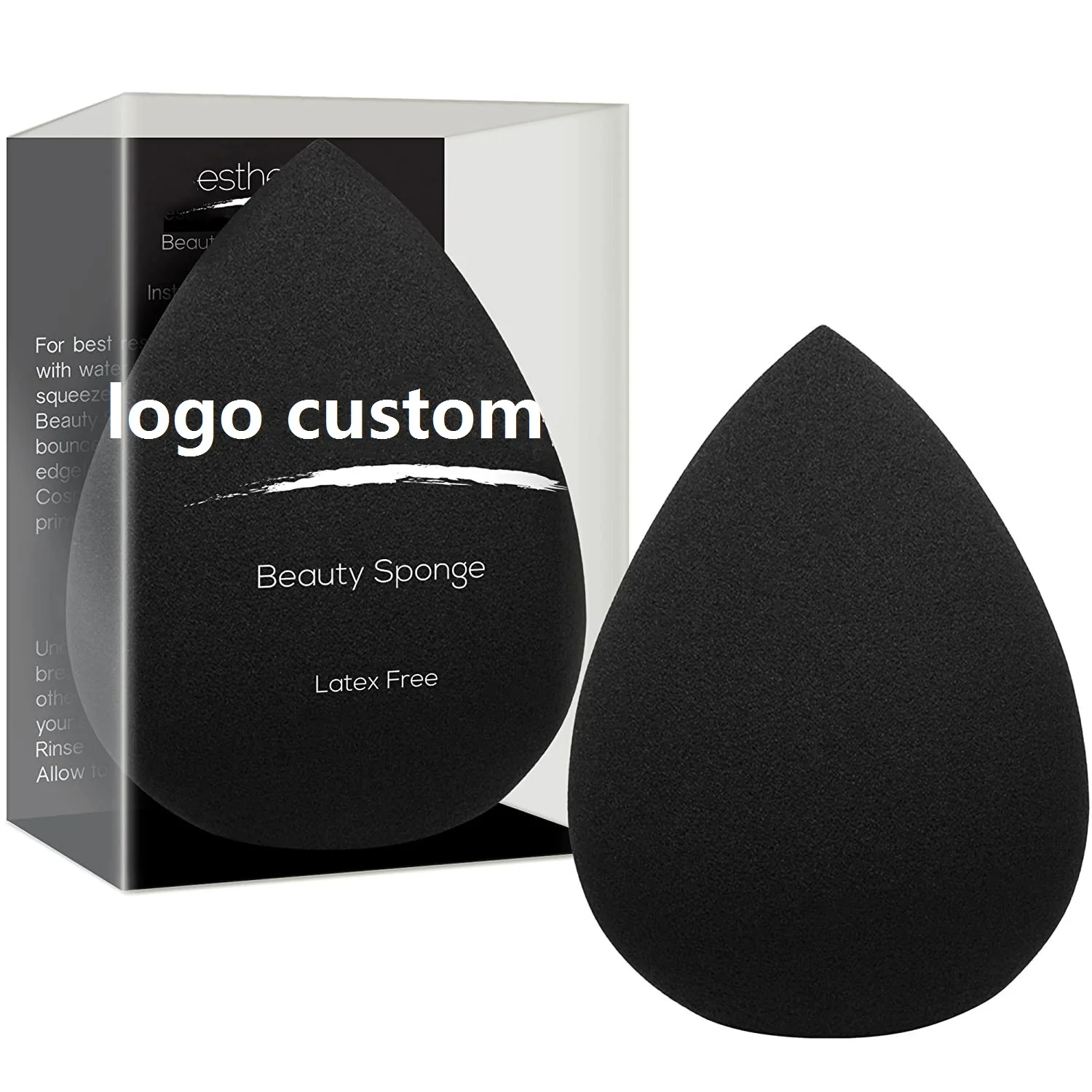 

Custom Logo Beauty Makeup Sponge Blender Latex Free Makeup Sponge With Sponge Case For Powder Cream Liquid Application