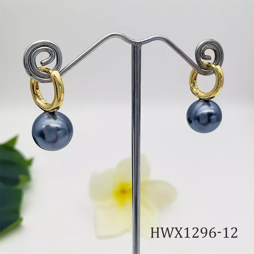 

New Hawaiian Jewelry Cute Shell Pearl Earrings Gold Plated Design For Women Gift