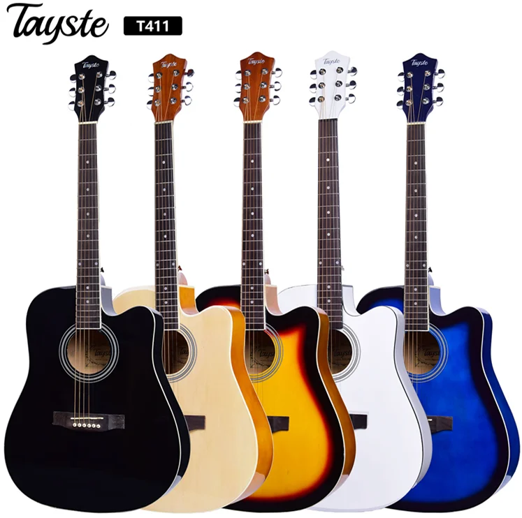 

Wholesale price musical instrument acoustic guitar electric  OEM D shape with EQ installed available, Bk/n/cs/bu/wh