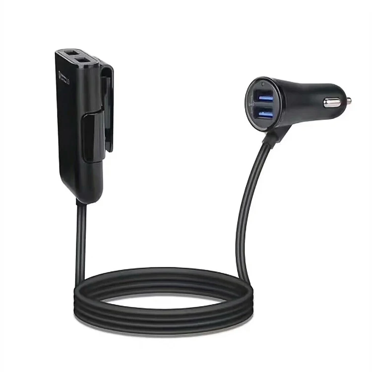 
Mobile phone 48W 7.3A 4 port usb car charger with cable for back 