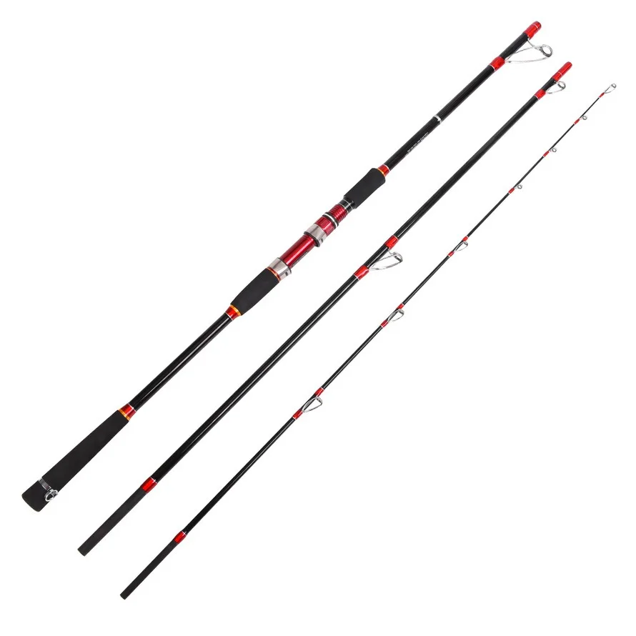 

Carbon Fiber 2.1m-3.0m Spinning Rod Travel Fishing Rod Bass Trout Lure Rod, 2 3 Sections