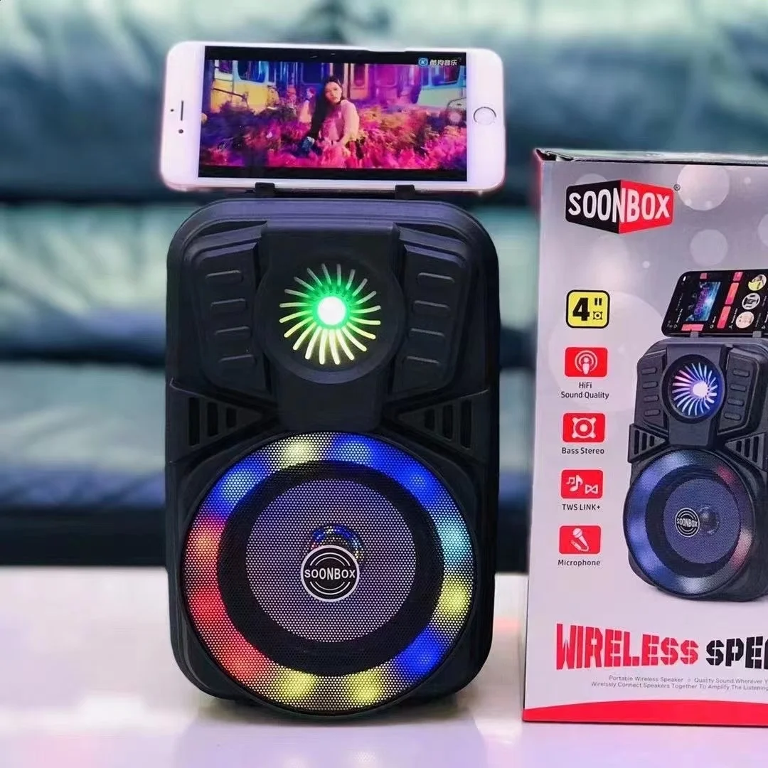 

S25 New design 4 inch subwoofer speaker good quality porbale wireless speaker with led light