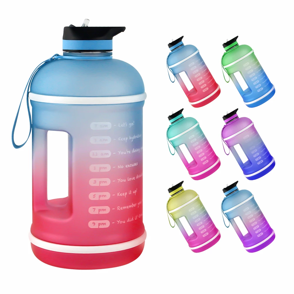 

Most popular products custom motivational water fitness bottle half gallon, Matt duotone color