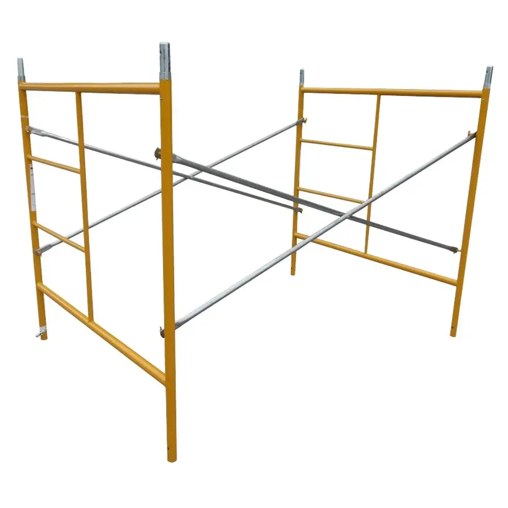 Q235 Steel Movable Scaffolding Material Mason Frame Metal Yellow Multidirectional Scaffolding