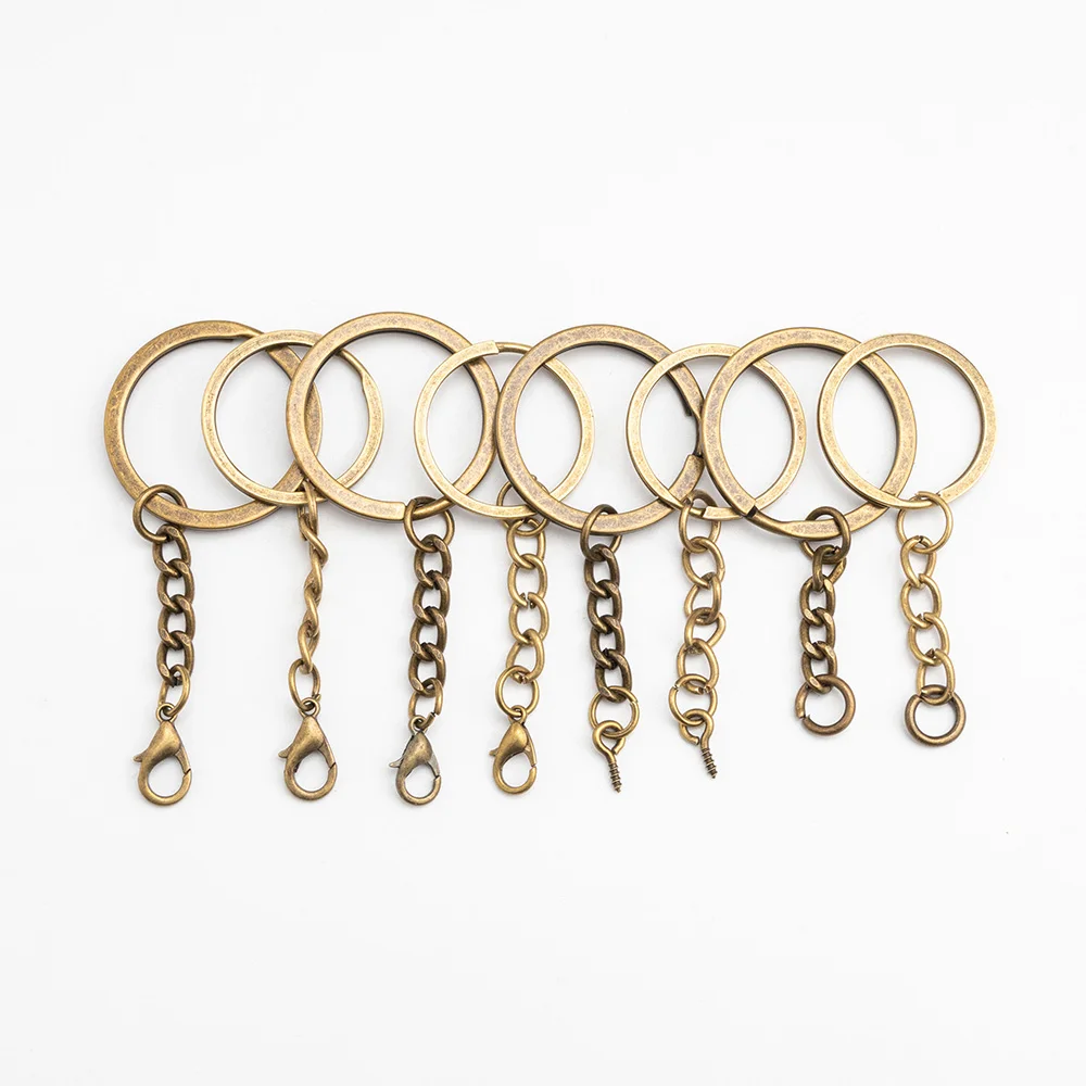 Antique Bronze Plated Key Ring Circle Split Ring Key Chains Keyrings