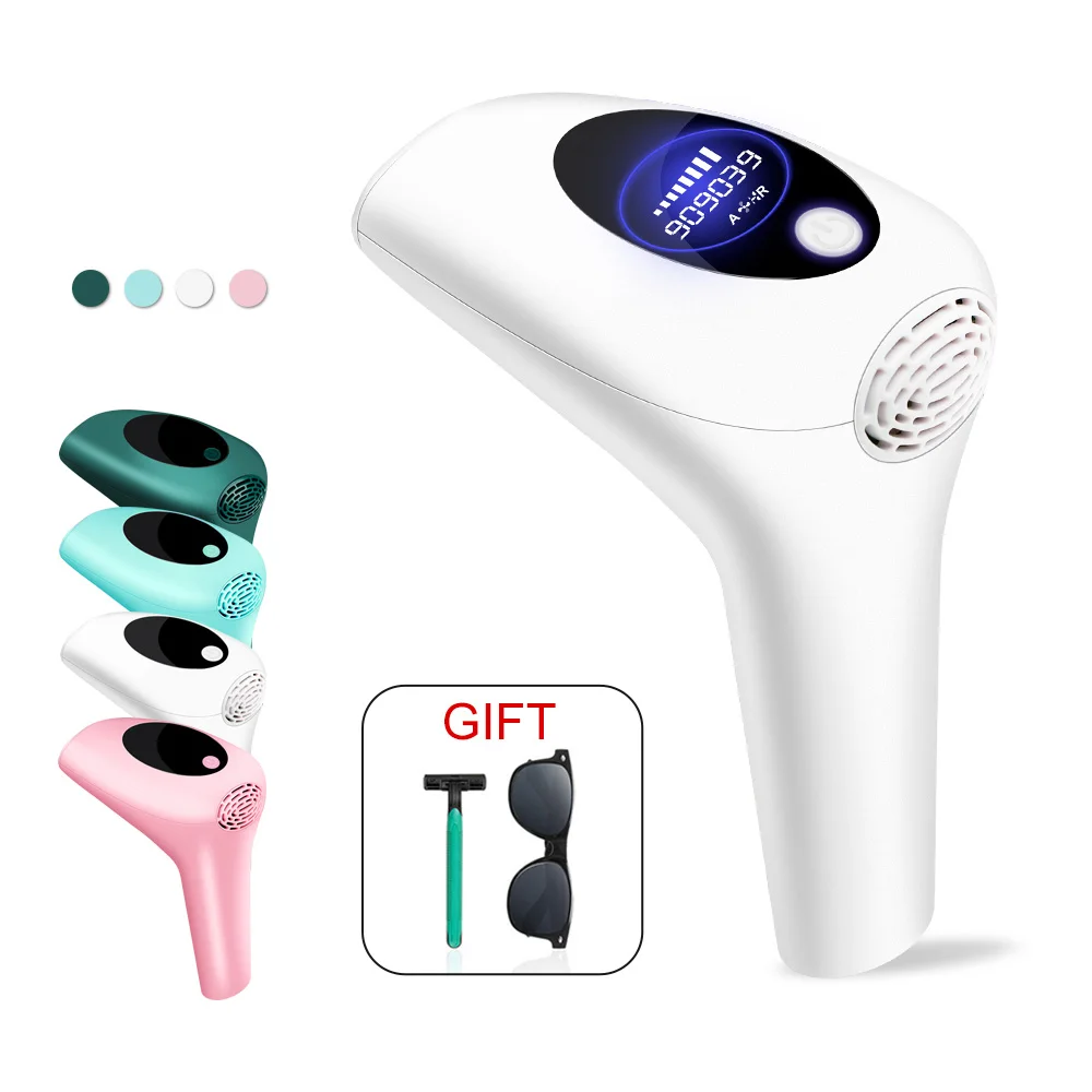 

Popular New 900000 Flashes Body Upper Lip Women Permanent Painless Epilator Hand-held Portable Home IPL Laser Hair Removal, Pink, white, green, dark green