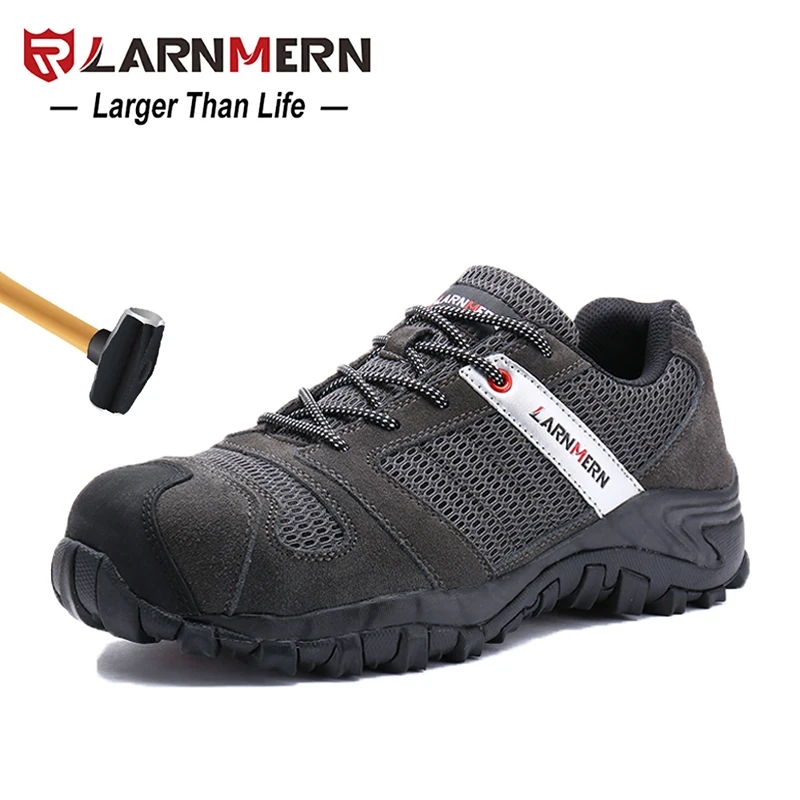 

LARNMERN Men Work Safety Shoes Steel Toe Cap Boots Professional Leather Hombres Puntera De Acero Zapatos Anti-Smash Work Shoes