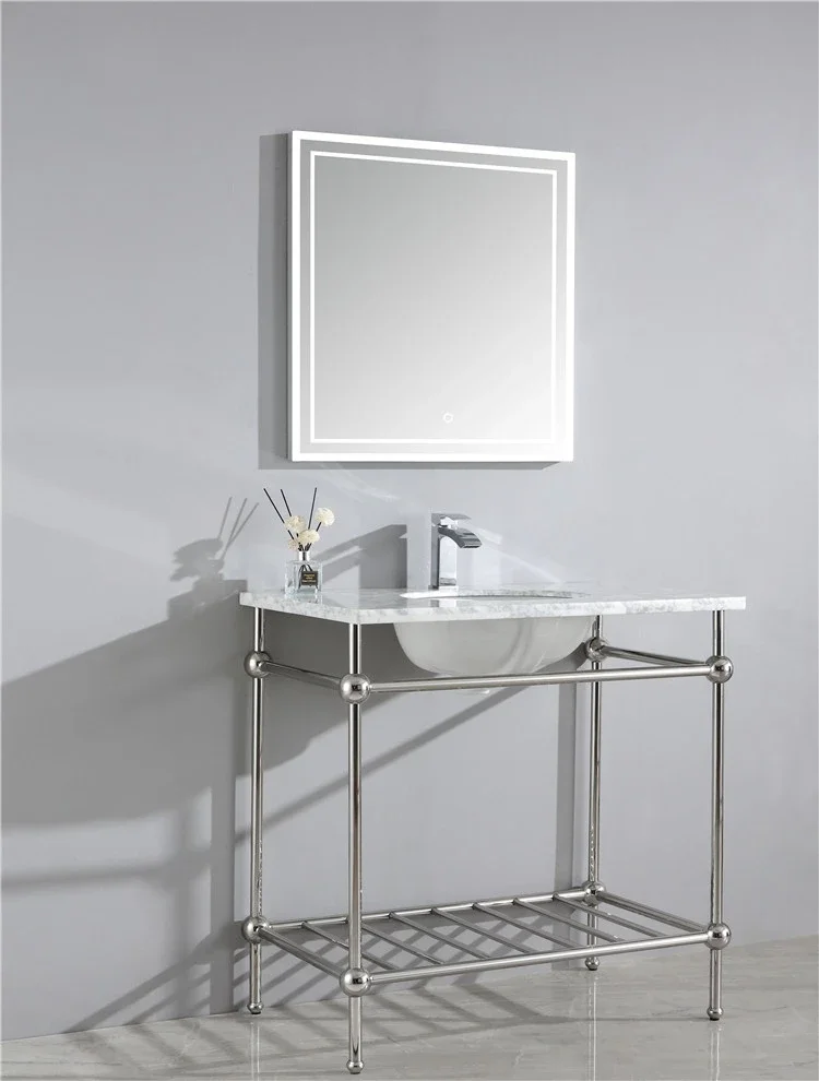 Stainless tubing console table wash stand bathroom cabinet