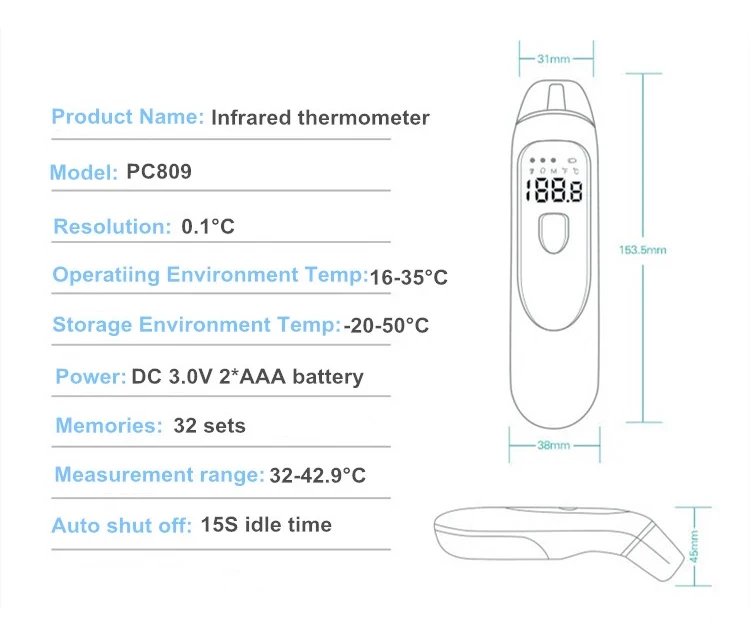 Surcom Baby Body Temperature Digital Infrared Thermometer Smart Kids Fever Forehead Ear Infrared Thermometer For Baby - KingCare | KingCare.net