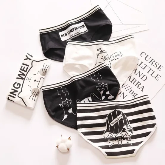
fashion girl cat cute womens underwear cotton panties 