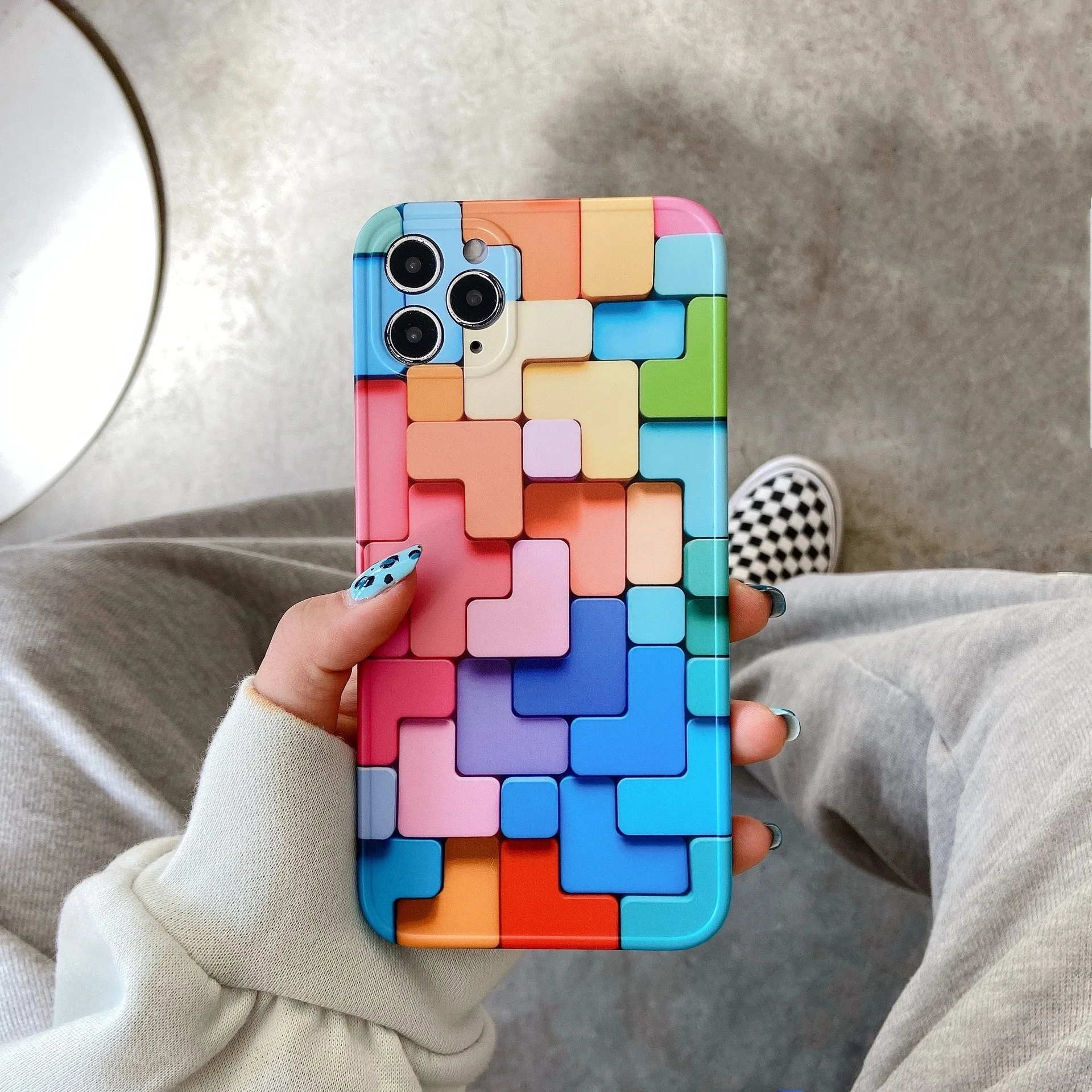 

For iPhone 11 12 Pro Max X XS XR 7 8 Plus SE Geometric Figure Case Phone 12 Luxury Designer,For iPhone 8 Plus 256 gb Cover, Various