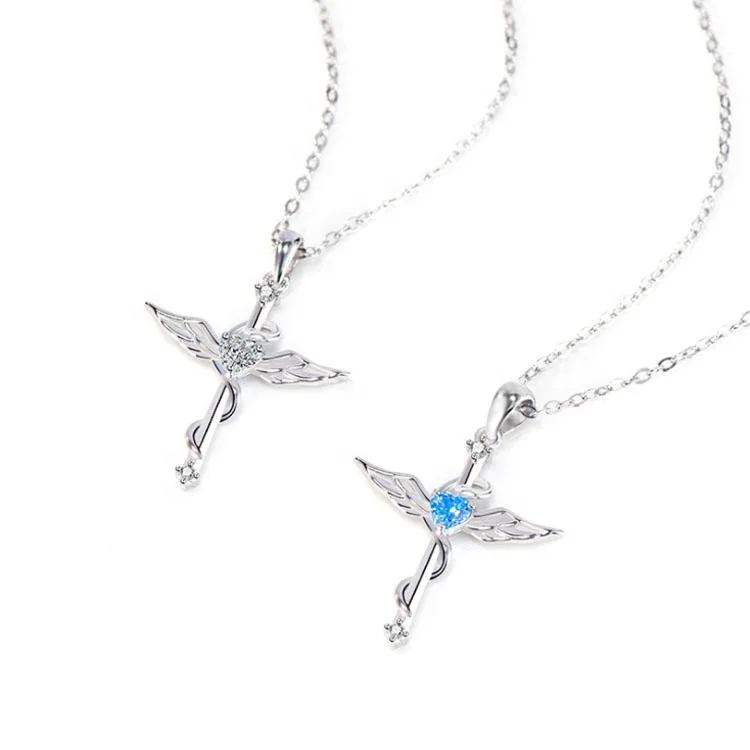 

Women Jesus Sweater Stainless Steel Wholesale Jewelry Angel Necklace Sparkly 925 Sterling Silver, Customized color
