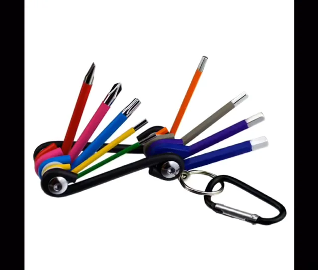 Folding Torx Hex Key 7pcs Torx Allen Key Set With Ring Star Hex Key