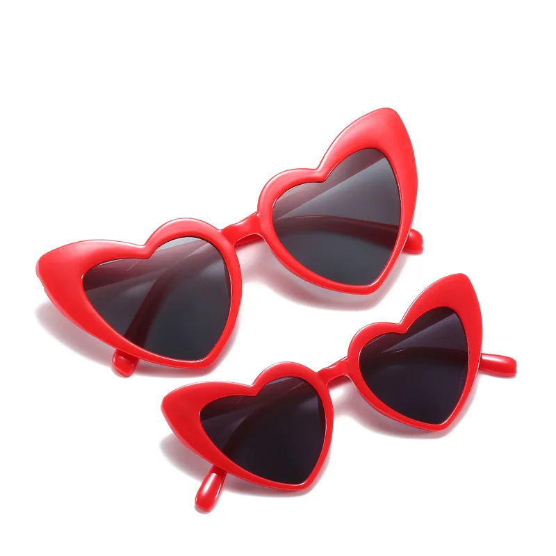 

Wholesale 1 Set 2 pcs Matching Mother and Daughter Shades cute heart shape Mommy And Me Sunglasses