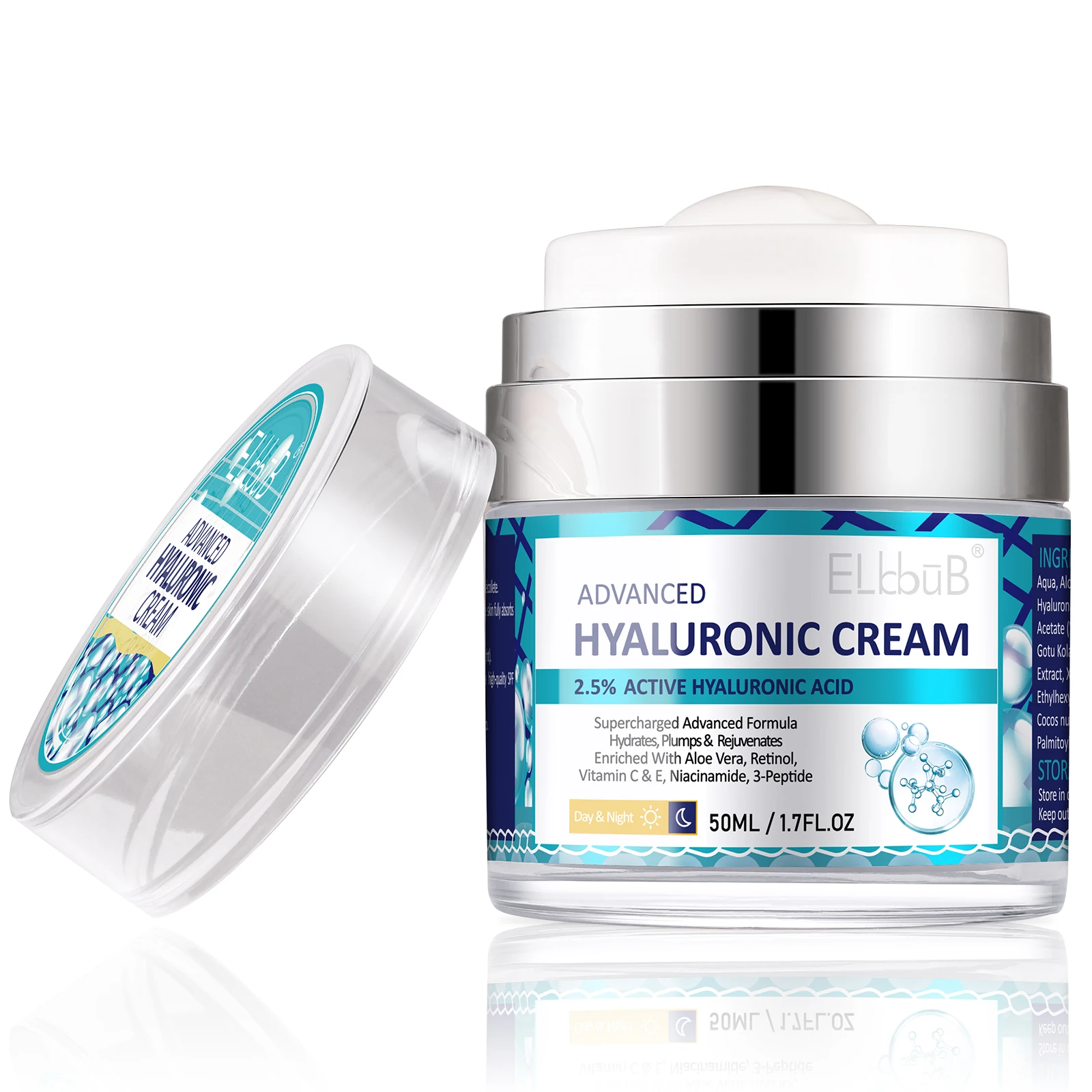 

ELbbuB Supercharged Advanced Formula Private Label Facial Cream Moisturizer Hyaluronic Acid Face Cream