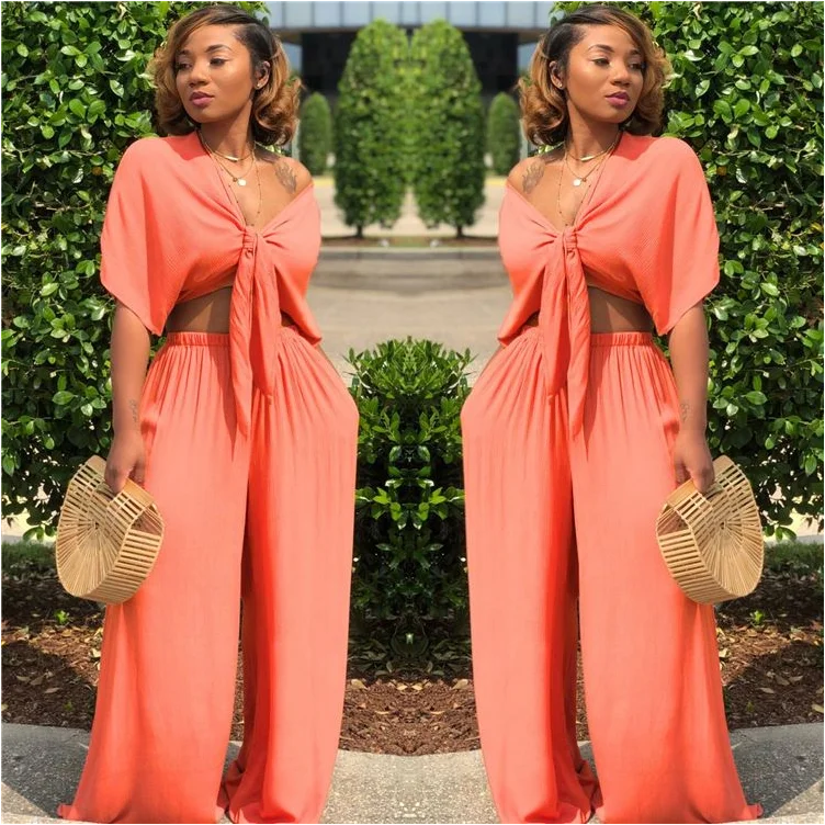 

Sexy Deep V Neck Two-Piece 2 Piece Set Women Two Piece Set Women Clothing