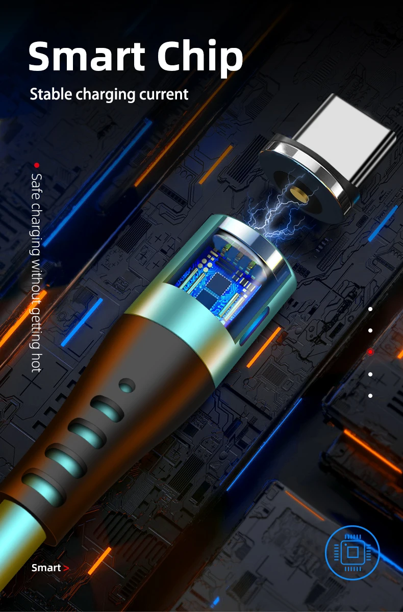 1M LED Magnetic Cable & Micro USB Cable & USB Type C Cable Type-C Magnet Charger Cable for iPhone Xs Max - ANKUX.COM